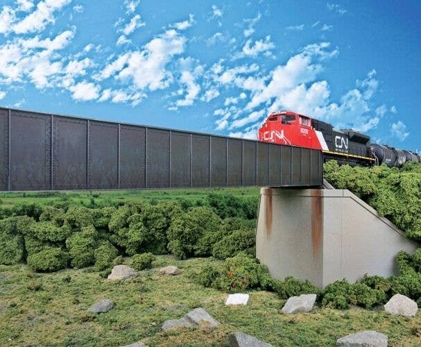 90` Single-Track Railroad Through Girder Bridge -- Kit - 12-1/2 x 2-3/8 x 1-1/2` 31.7 x 6 x, HO, Walthers Cornerstone 4503