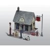 Scenic Details(R) -- Gas Station - Kit (Unpainted Metal) 4 x 2-7/8′ 10.2 x 7.3cm, HO, Woodland Scenics 223