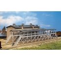 Ice House & Icing Platform -- Kit - Overall: 9-7/8 x 3-3/4′ 25 x 9.5cm, N, Walthers Cornerstone 3245