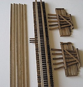 Wood Bridge Deck - Assembled 12′ -- With Backheads, HO, Grand Central Scenery TB5