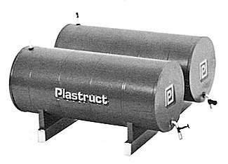 Twin Bulk Oil Storage Tank -- Kit - 4 x 5-1/2 x 6′ 10.2 x 14 x 15.2cm, HO, Plastruct Inc 1014