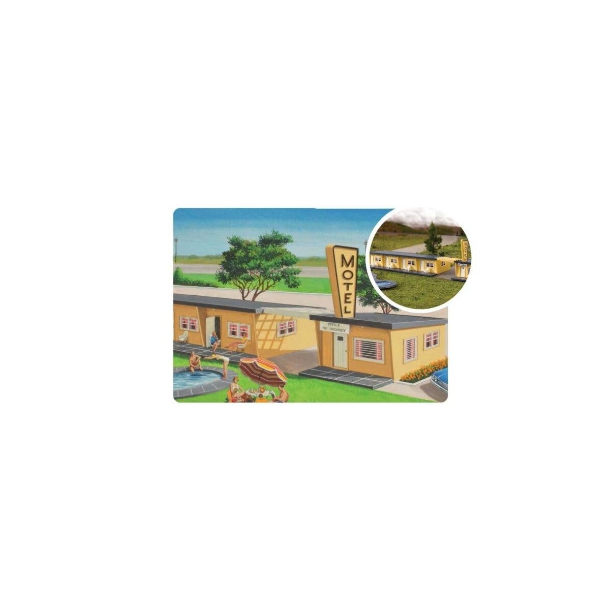 75th Anniversary Motel - Plasticville U.S.A.(R) -- Kit - 75th Anniversary Packaging, HO, Bachmann Industries 45198