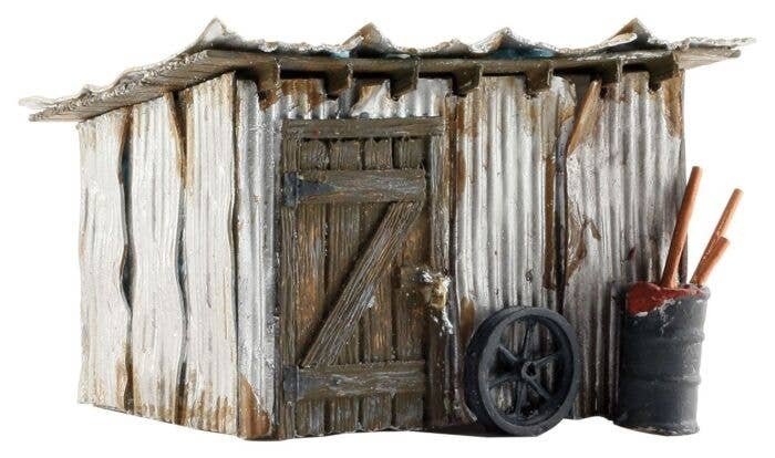 Tin Shack - Built-&-Ready(R) Landmark Structures(R) -- Assembled - 1-7/16 x 1-1/16 x 1-1/8′ 3.6, HO, Woodland Scenics 5056