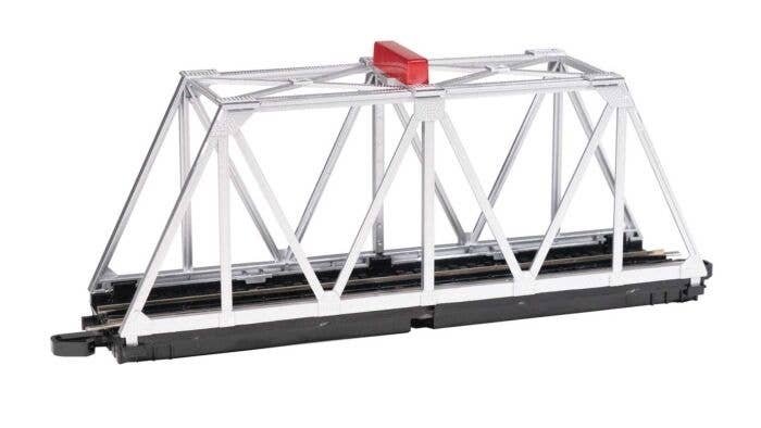 Truss Bridge with Blinking Light - E-Z Track(R) -- Assembled (silver), N, Bachmann Industries 44870