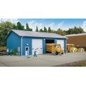 Bus Maintenance Garage -- Kit - 6-9/64 x 8 x 3-5/16′ 15.6 x 20.5 x 8.4cm, HO, Walthers Cornerstone 3360