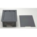 Single Door Garage with Floor and Glass -- Kit - Open Door, N, Phoenix Precision Models 30806