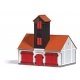 Jonaswalde Firehouse -- Laser-Cut Wood Kit - 4-1/16 x 2-7/8 x 4-1/16′ 10.3 x 7.3 x 10.4cm, HO, Busch Gmbh & Co Kg 1660