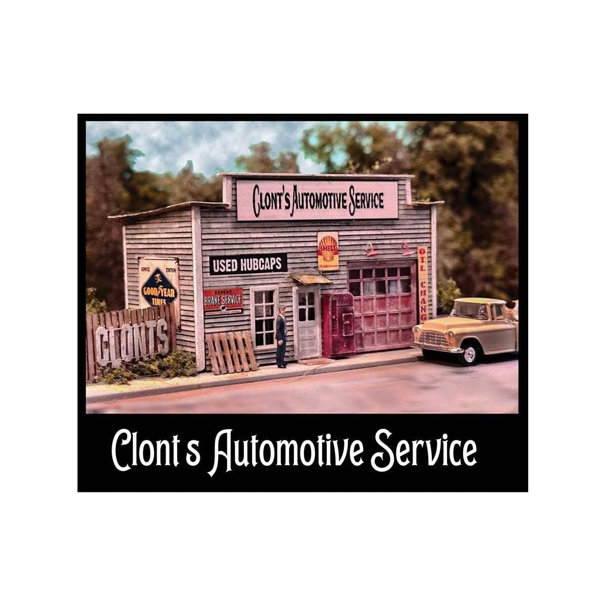 Clont′s Automotive -- Laser-Cut Wood Kit, HO, Bar Mills LLC 5012