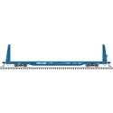 62′ Bulkhead Flatcar - Ready to Run -- Procor FFIX 173007 (dark blue), HO, Trainman 20007954
