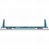 62′ Bulkhead Flatcar - Ready to Run -- Procor FFIX 173007 (dark blue), HO, Trainman 20007954