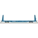 62′ Bulkhead Flatcar - Ready to Run -- Procor FFIX 173016 (dark blue), HO, Trainman 20007955