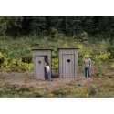 Outhouses -- Laser-Cut Wood Kit - Each: 1/2 x 1/2 x 1′ 1.3 x 1.3 x 2.5cm pkg(2), HO, Walthers SceneMaster 4112