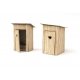 Outhouses -- Laser-Cut Wood Kit - Each: 1/2 x 1/2 x 1′ 1.3 x 1.3 x 2.5cm pkg(2), HO, Walthers SceneMaster 4112