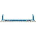 62′ Bulkhead Flatcar - Ready to Run -- Hollis & Eastern HE 16030 (blue), HO, Trainman 20007956