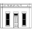 Modular Walls -- Rectangular Entry Door pkg(2), O, Design Preservation Models 90104