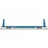 62′ Bulkhead Flatcar - Ready to Run -- Hollis & Eastern HE 16033 (blue), HO, Trainman 20007957