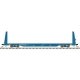 62′ Bulkhead Flatcar - Ready to Run -- Hollis & Eastern HE 16078 (blue), HO, Trainman 20007958