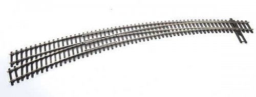 Code 83 Nickel Silver DCC-Friendly Curved Turnout - 24 and 28′ Radii -- Left Hand, HO, WalthersTrack 83063