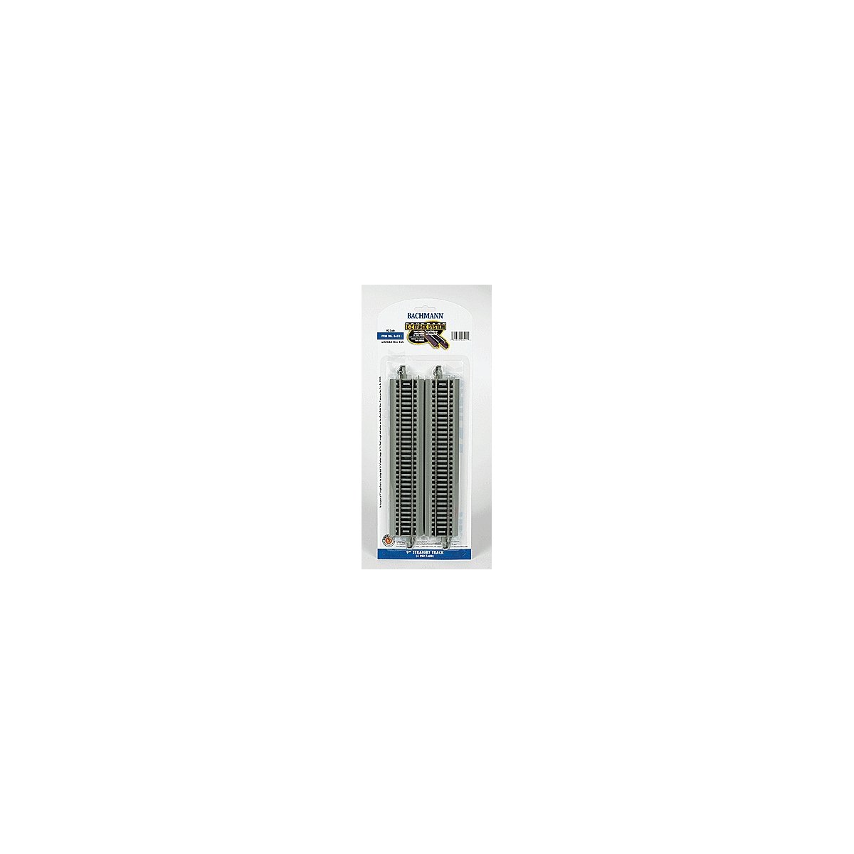 Straight Track w/Nickel Silver Rail & Gray Roadbed - E-Z Track(R) -- 9′ 22.9cm pkg(4), HO, Bachmann Industries 44511