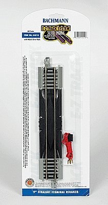 Straight Track w/Nickel Silver Rail & Gray Roadbed - E-Z Track(R) -- 9′ 22.9cm Terminal Rer, HO, Bachmann Industries 44510