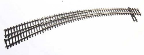 Code 83 Nickel Silver DCC-Friendly Curved Turnout - 20 and 24′ Radii -- Left Hand, HO, WalthersTrack 83061