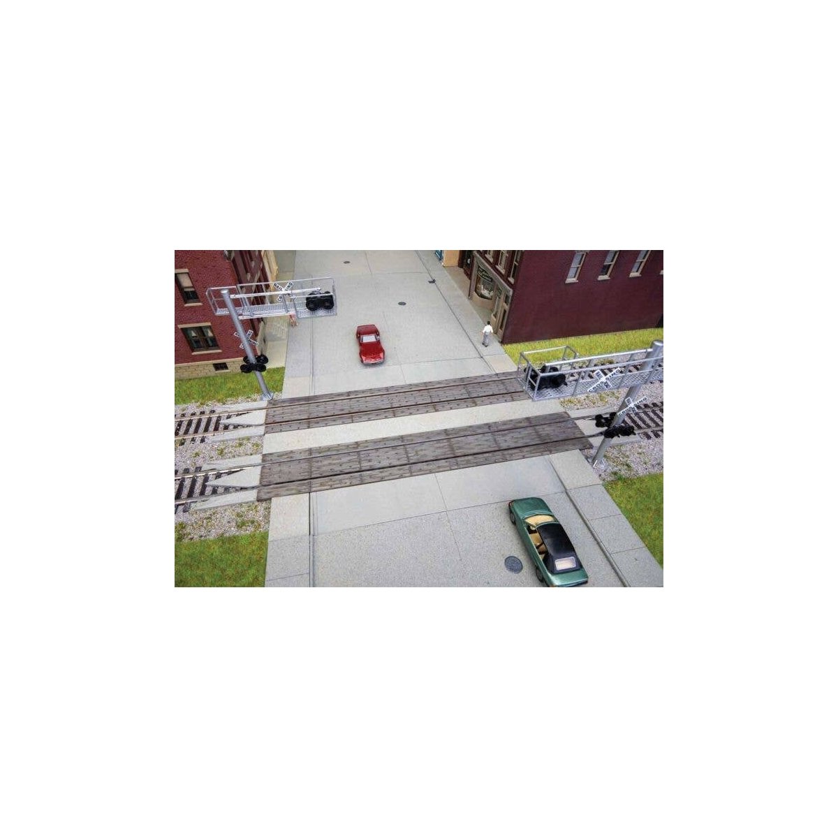 Modern Wood Grade Crossing w/Rerailer Ends -- Kit, HO, WalthersTrack 83113