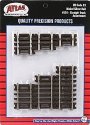 Code 83 Snap Track - Straight Sections -- 10-Piece Assortment - 2 Each: 3/4`, 1`, 1-1/4`,, HO, Atlas Model Railroad Co. 524