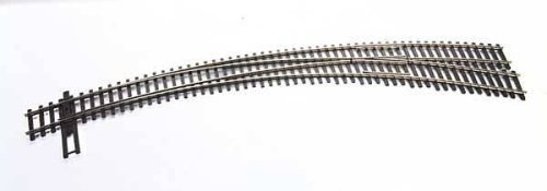 Code 83 Nickel Silver DCC-Friendly Curved Turnout - 20 and 24′ Radii -- Right Hand, HO, WalthersTrack 83062