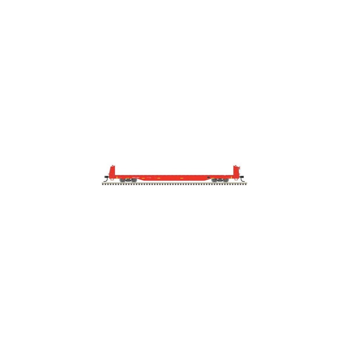 62′ Short-Bulkhead Flatcar - Ready to Run -- Southern Parts & Equipment SPEX 606 (Red), HO, Trainman 20007967