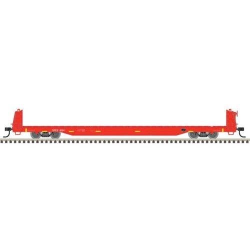 62′ Short-Bulkhead Flatcar - Ready to Run -- Southern Parts & Equipment SPEX 606 (Red), HO, Trainman 20007967