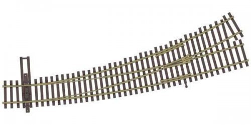 Code 83 Nickel Silver DCC-Friendly Curved Turnout - 24 and 36′ Radii -- Left Hand, HO, WalthersTrack 83067