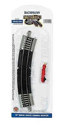 Curved Track w/ Nickel Silver Rail & Gray Roadbed - E-Z Track(R) -- 18′ 45.7cm Radius Termi, HO, Bachmann Industries 44502