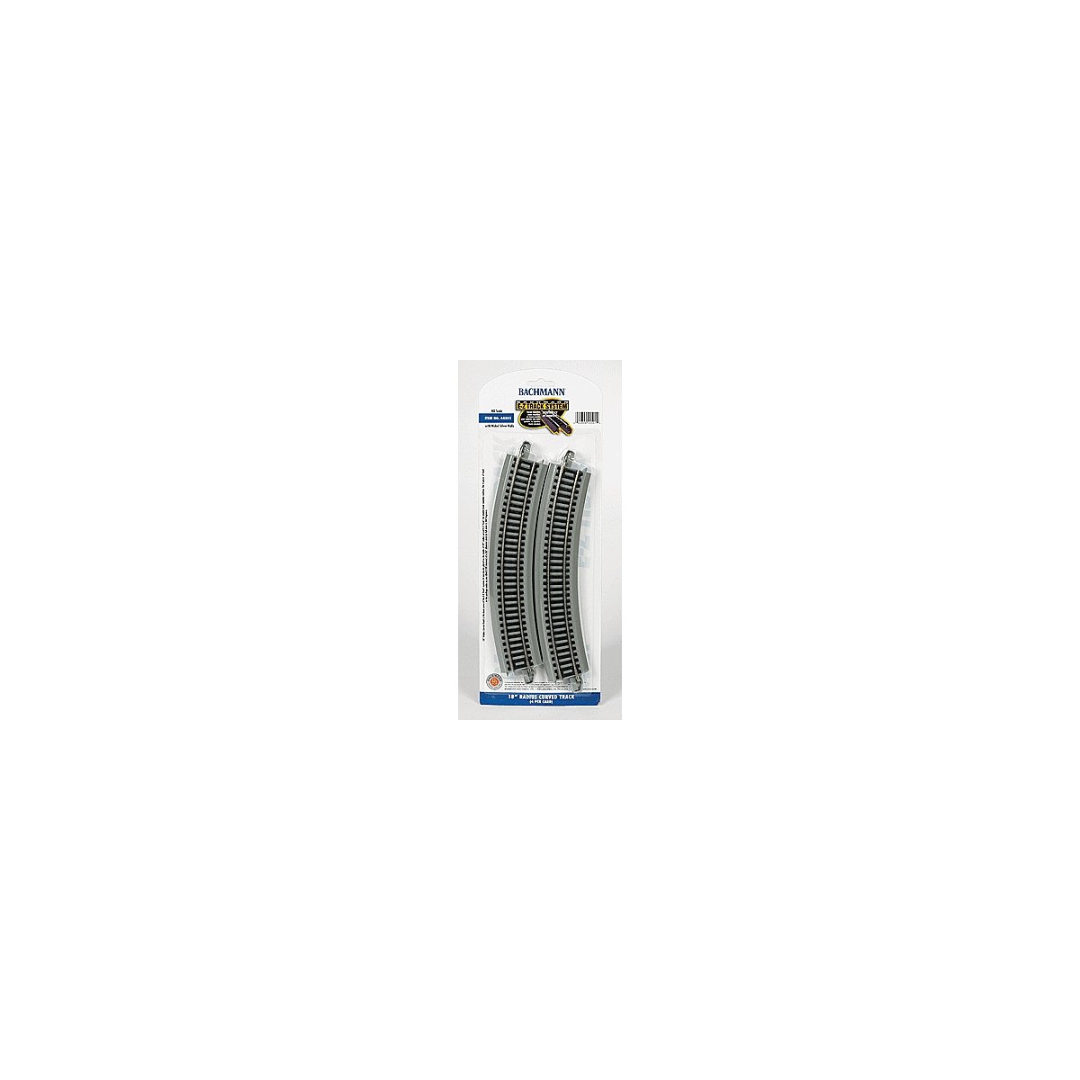 Curved Track w/ Nickel Silver Rail & Gray Roadbed - E-Z Track(R) -- 18′ 45.7cm Radius pkg(4, HO, Bachmann Industries 44501
