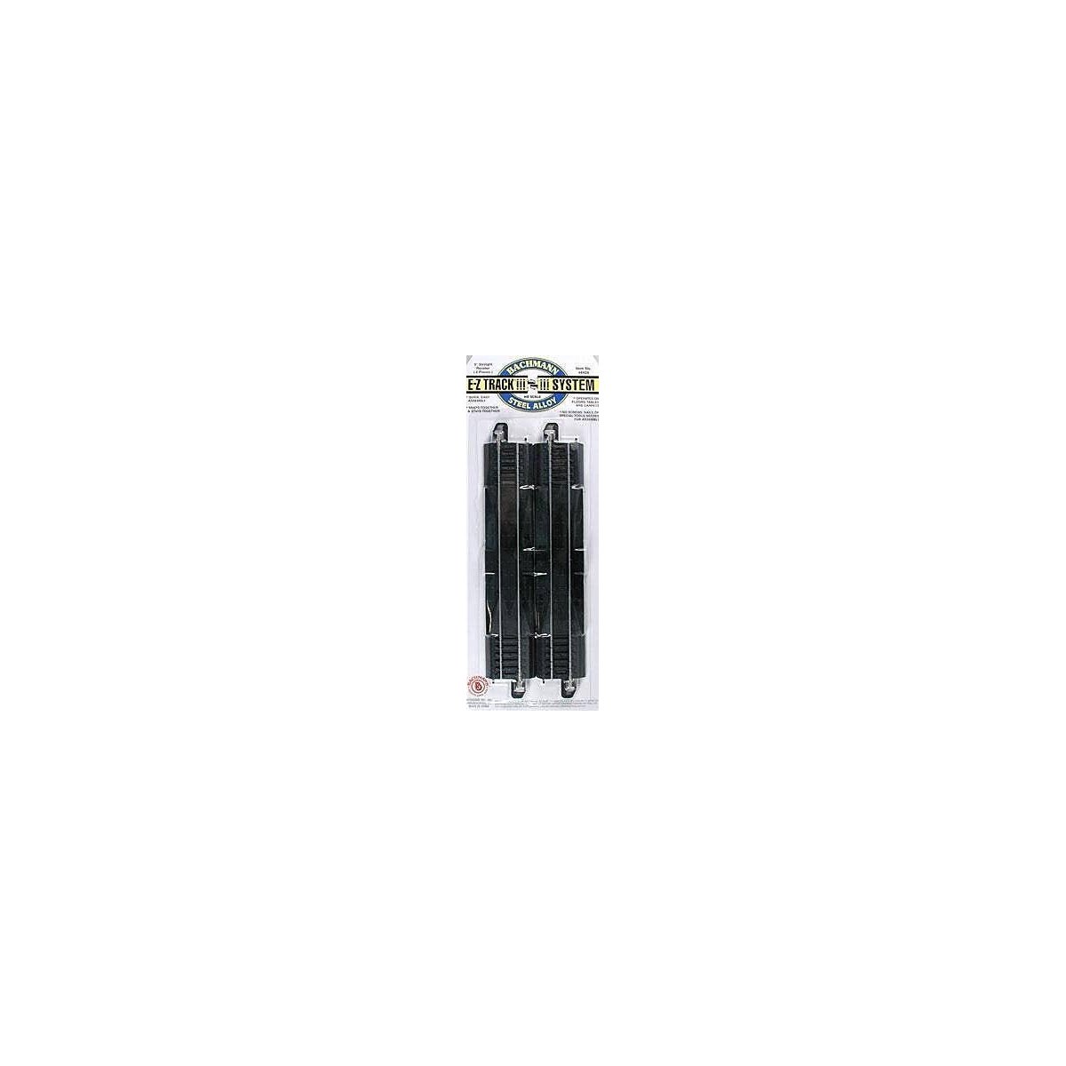 Straight Track w/Steel Rail & Black Roadbed - E-Z Track(R) -- 9′ Rerailer pkg(2), HO, Bachmann Industries 44428