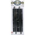 Straight Track w/Steel Rail & Black Roadbed - E-Z Track(R) -- 9′ Rerailer pkg(2), HO, Bachmann Industries 44428