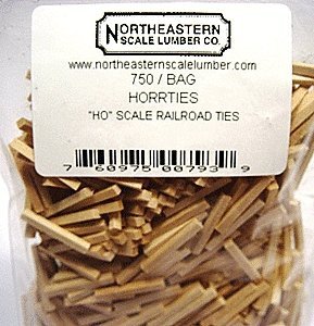 Scale Railroad Ties pkg(750), HO, Northeastern Scale Lumber 793