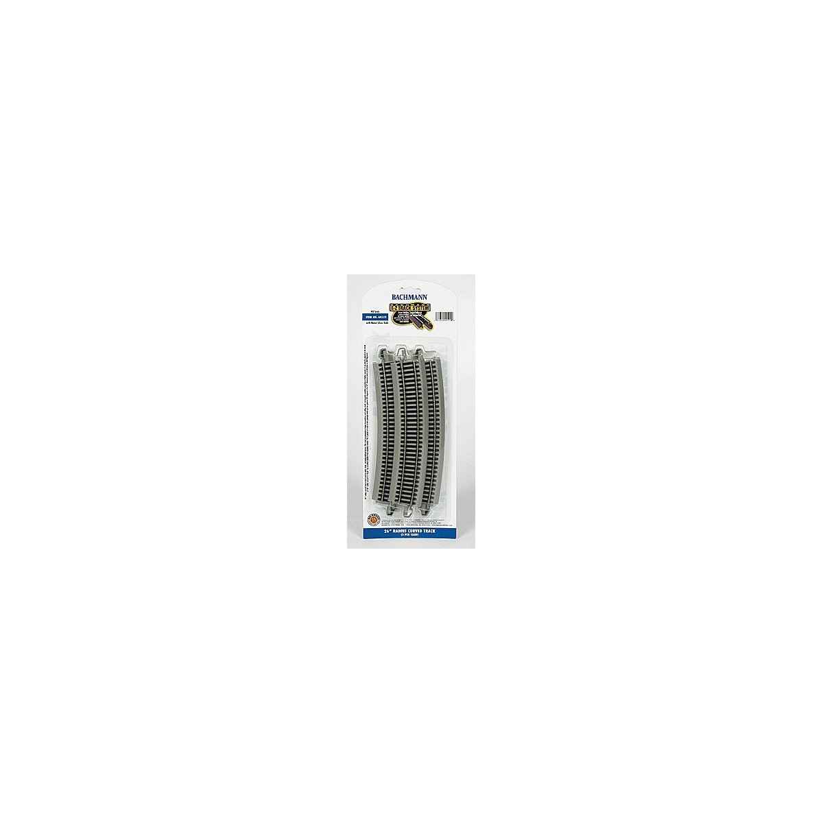 Curved Track w/ Nickel Silver Rail & Gray Roadbed - E-Z Track(R) -- 26′ Radius pkg(5), HO, Bachmann Industries 44519