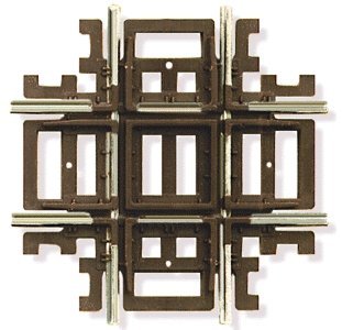 Code 83 Crossing - Nickel Silver with Brown Ties -- 90 Degrees, HO, Atlas Model Railroad Co. 577