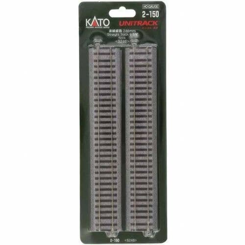 Straight Roadbed Track Section - Unitrack -- 9-3/4′ 246mm pkg(4), HO, Kato USA Inc 2150
