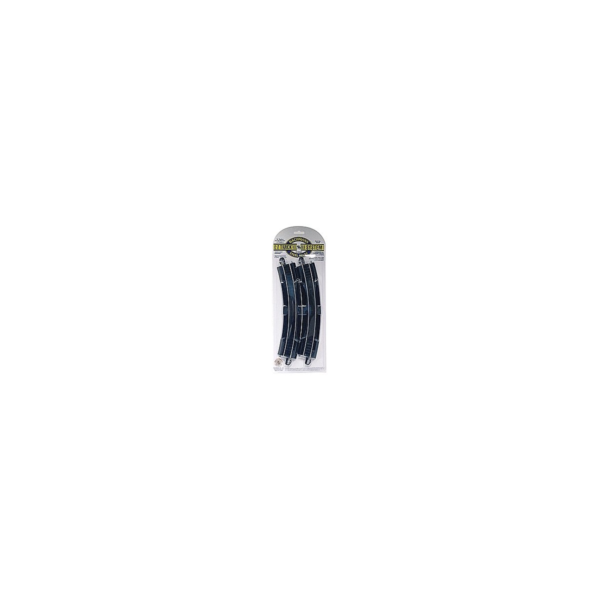 Curved Track w/Steel Rail & Black Roadbed - E-Z Track(R) -- 18′ Radius Rerailer pkg(2), HO, Bachmann Industries 44429
