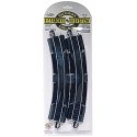 Curved Track w/Steel Rail & Black Roadbed - E-Z Track(R) -- 18′ Radius Rerailer pkg(2), HO, Bachmann Industries 44429