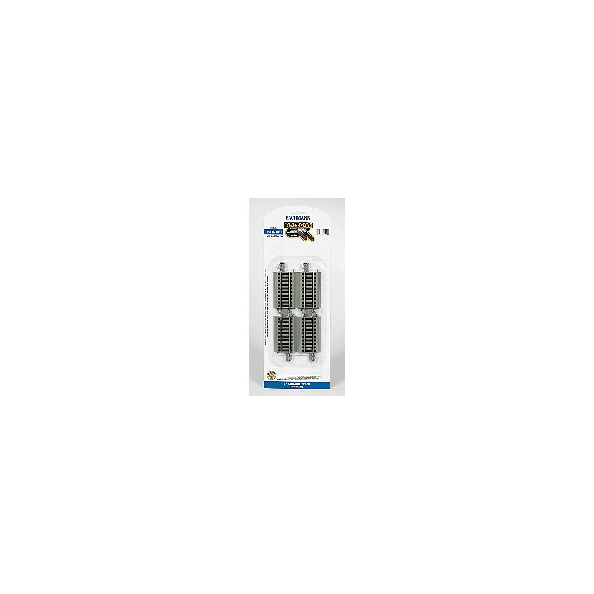 Straight Track w/Nickel Silver Rail & Gray Roadbed - E-Z Track(R) -- 3′ 7.6cm pkg(4), HO, Bachmann Industries 44512