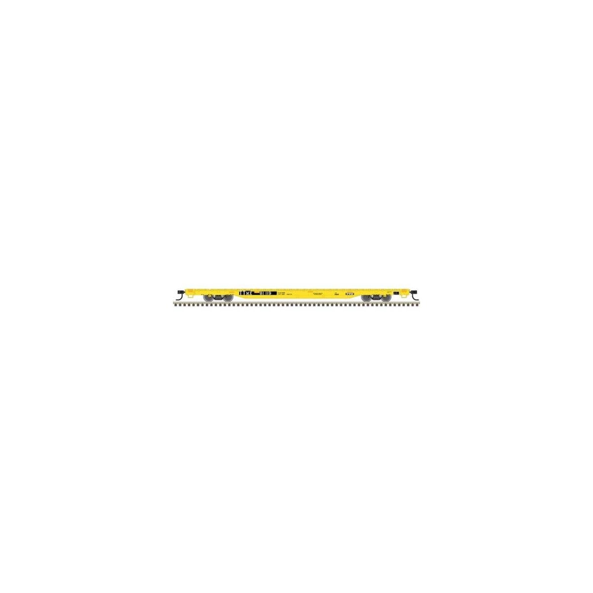 68′ Flatcar - Ready to Run -- TTX TTMX 81119 (yellow, black), HO, Trainman 20007975