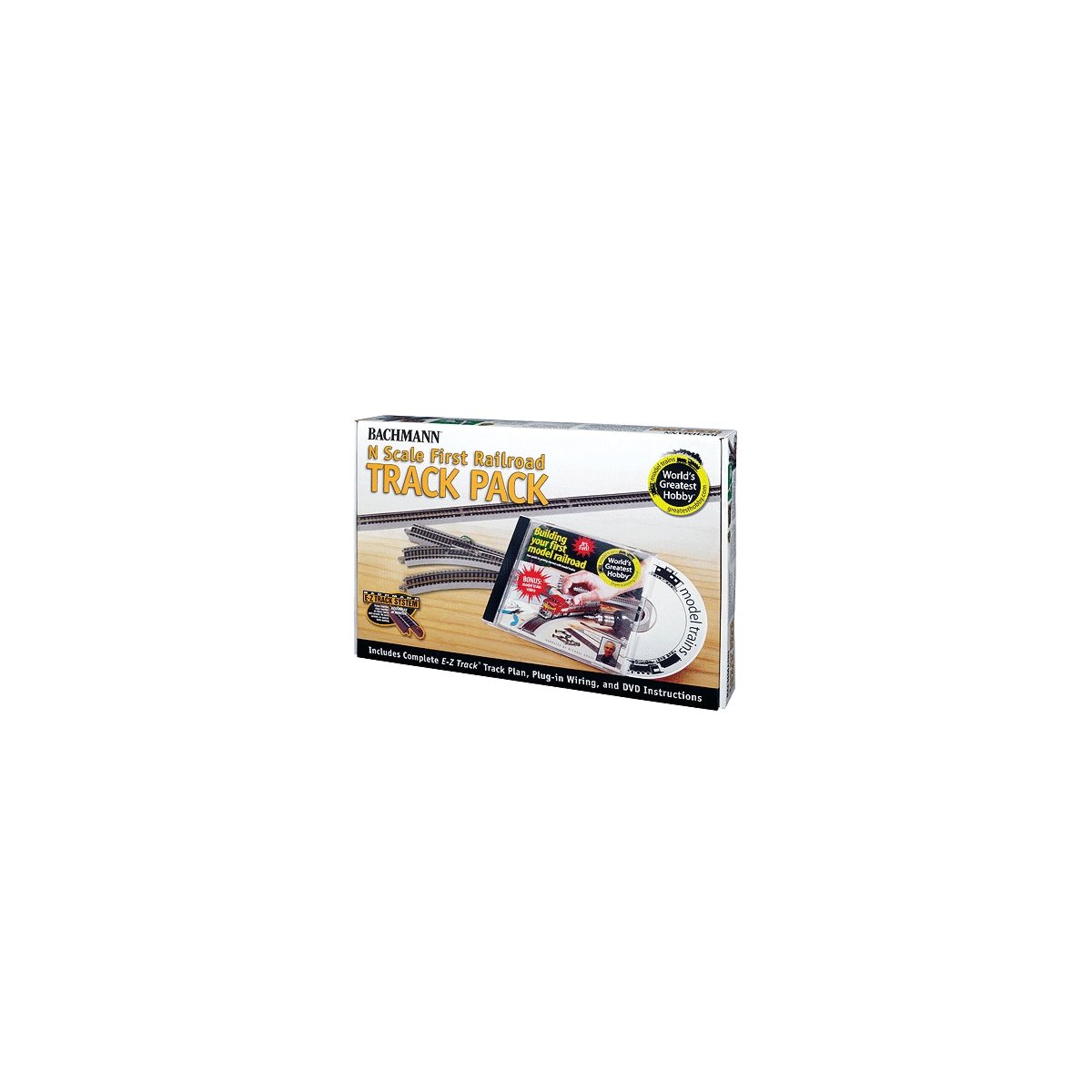 First Railroad Track Pack - E-Z Track(R) -- Nickel Silver Rail & Gray Roadbed, N, Bachmann Industries 44896