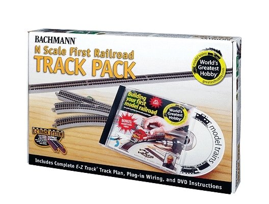 First Railroad Track Pack - E-Z Track(R) -- Nickel Silver Rail & Gray Roadbed, N, Bachmann Industries 44896