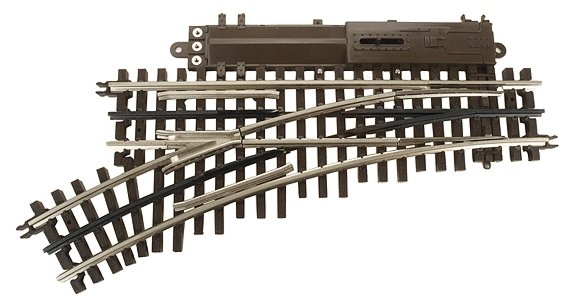 21st Century Track System(TM) Nickel Silver Rail w/Brown Ties - 3-Rail -- O-45 Switch Left Hand, O, Atlas O 6085