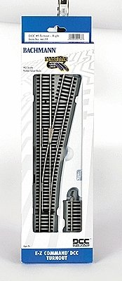 Decoder-Equipped Nickel Silver Turnout - E-Z Track(R) -- 5 Right Hand, HO, Bachmann Industries 44133