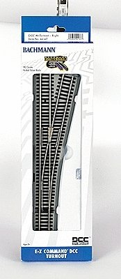 Decoder-Equipped Nickel Silver E-Z Track(R) Turnouts -- 4 Right Hand, HO, Bachmann Industries 44140