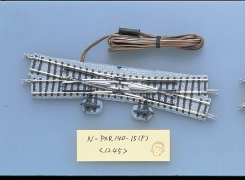 Remote Double-Slip Turnout (Points) N-PXR140-15 - Fine Track -- Right Hand w/5-1/2′ 140mm Radius, 1, N, TomyTec Co LTD 1245