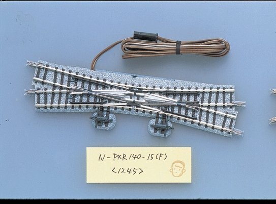Remote Double-Slip Turnout (Points) N-PXR140-15 - Fine Track -- Right Hand w/5-1/2′ 140mm Radius, 1, N, TomyTec Co LTD 1245